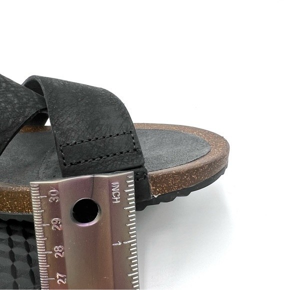 Teva Women's Mahonia Black Leather Slip On Slides Sandals Shoes Size 10.5 - Picture 12 of 13